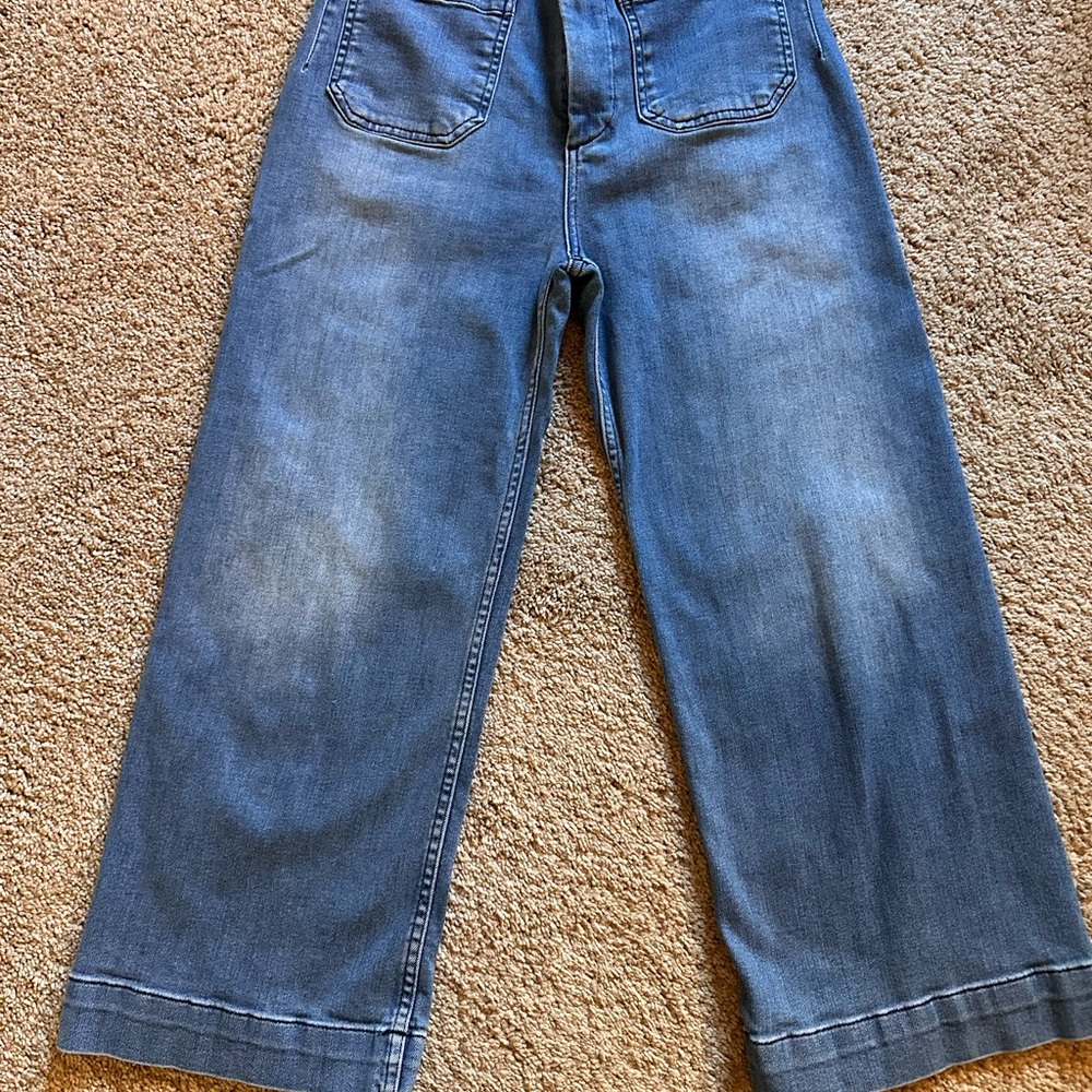 Maeve Colette Crop High Rise Wide Leg Jeans